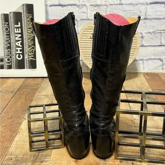 Vintage Prophecy Heeled Leather Boots Goth Steampunk Victorian black